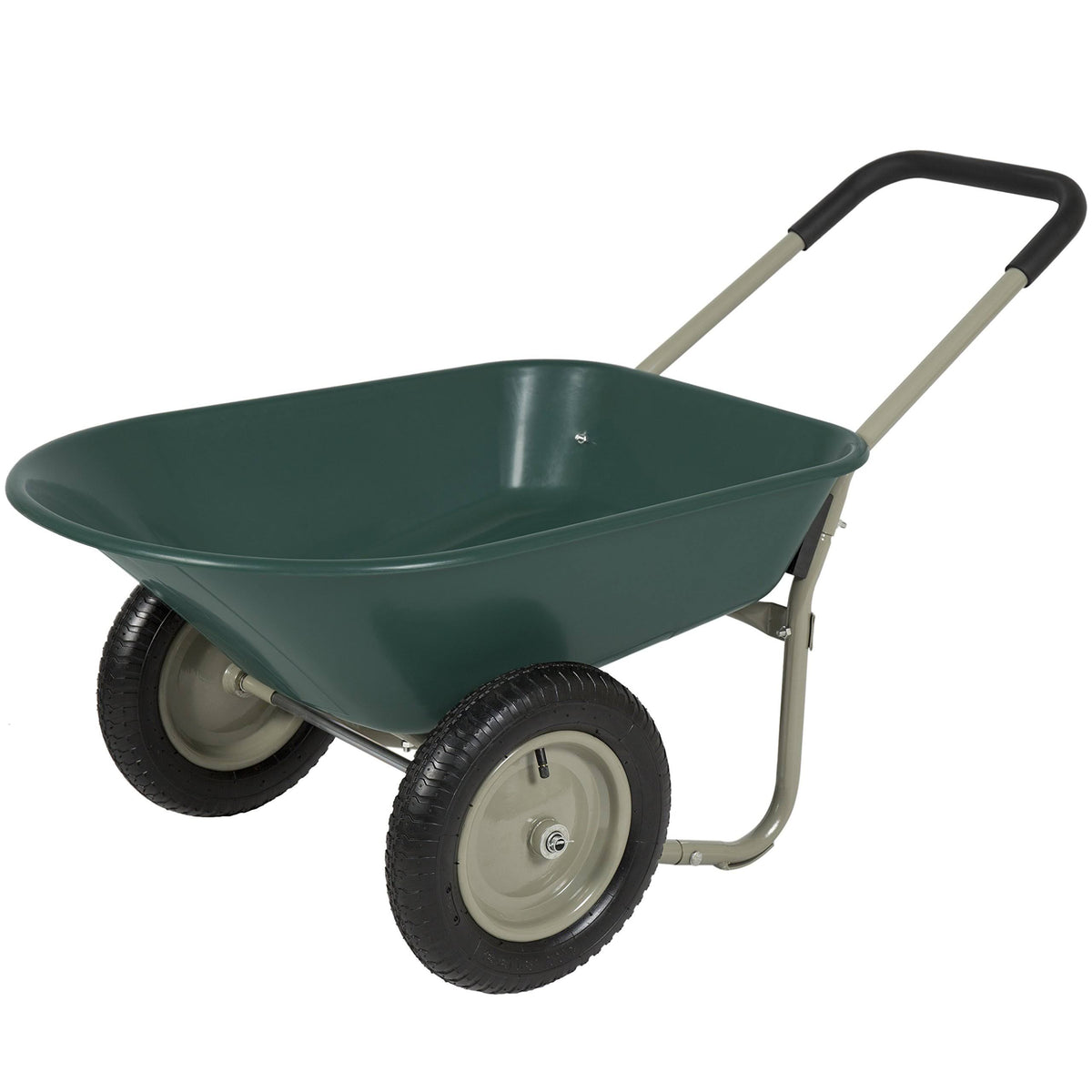 Green Dual Wheel Wheelbarrow Yard Cart Y817