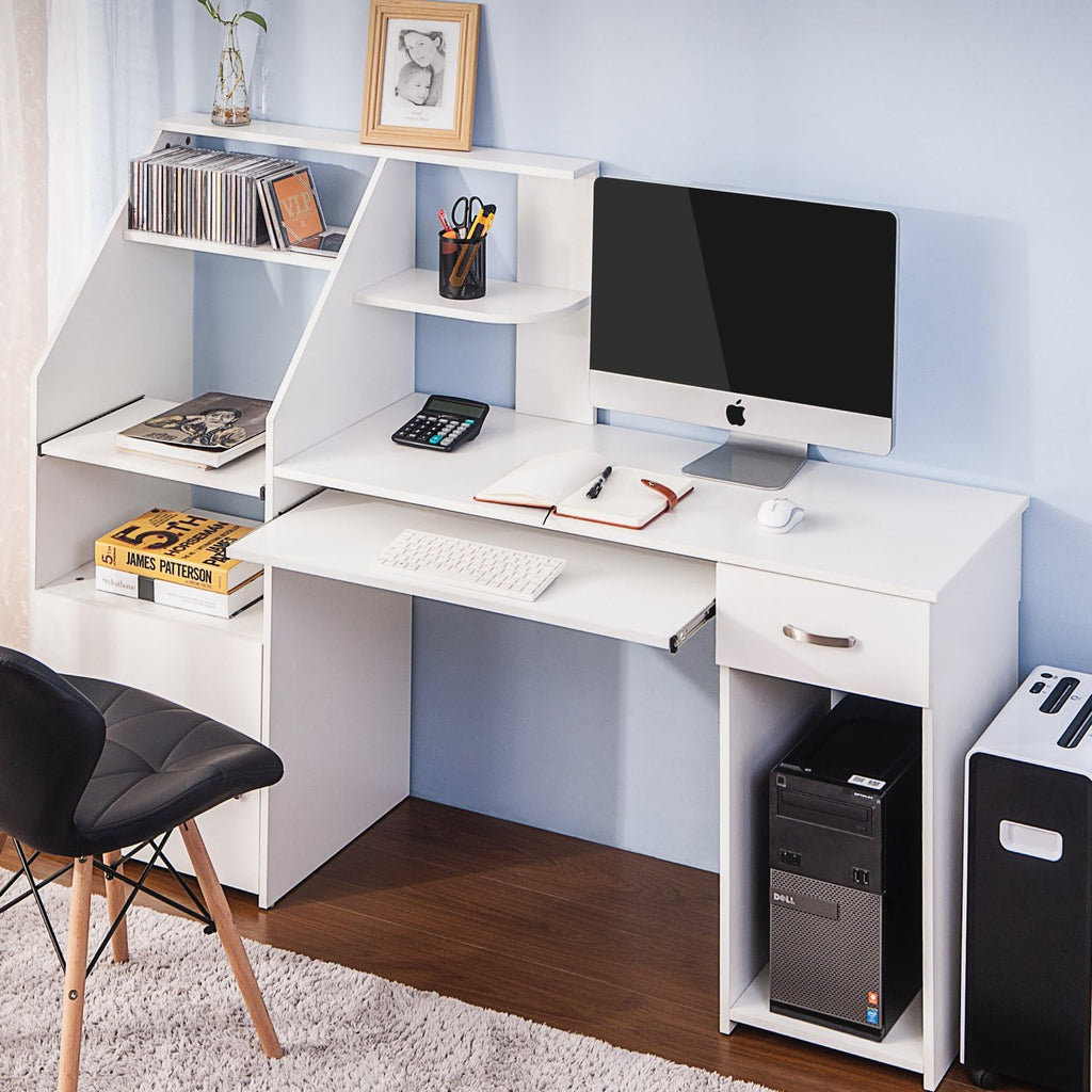 Computer Desk with Cabinet and Storage Drawer Q61137