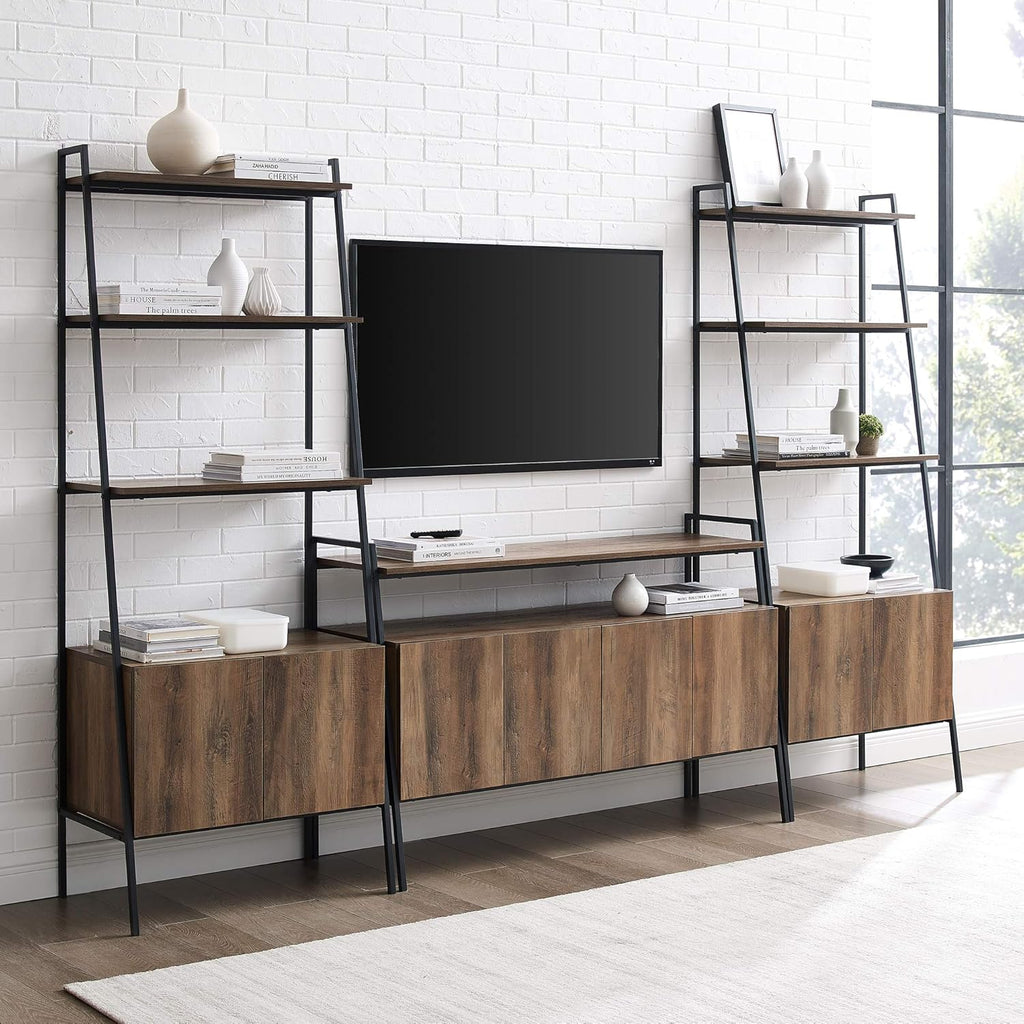 Industrial Metal and Wood Ladder Bookcase C603343