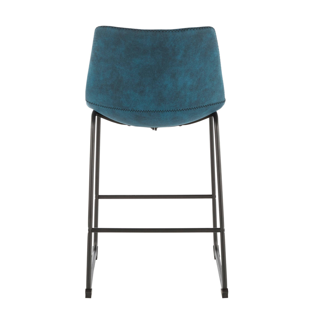 Green Faux Leather Counter Stool Set of 2 G613175