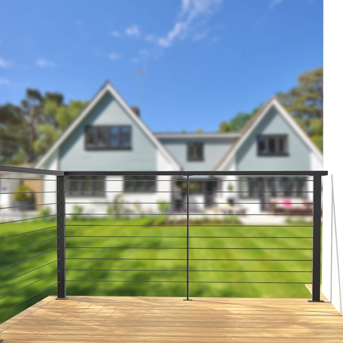 2 Pack Un-drilled Stainless Steel Cable Railing Post O695