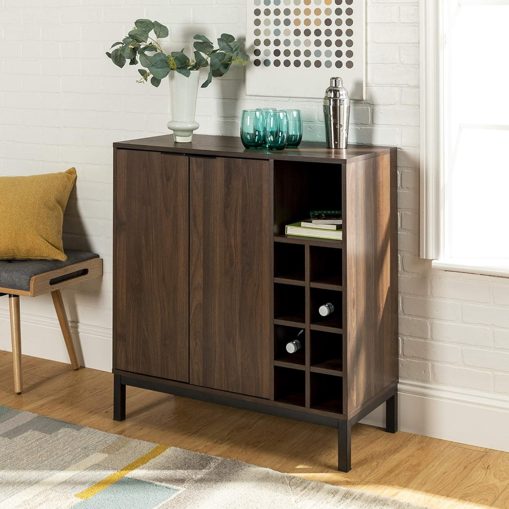 34 Inch Slate Grey Wood Storage Cabinet V476934