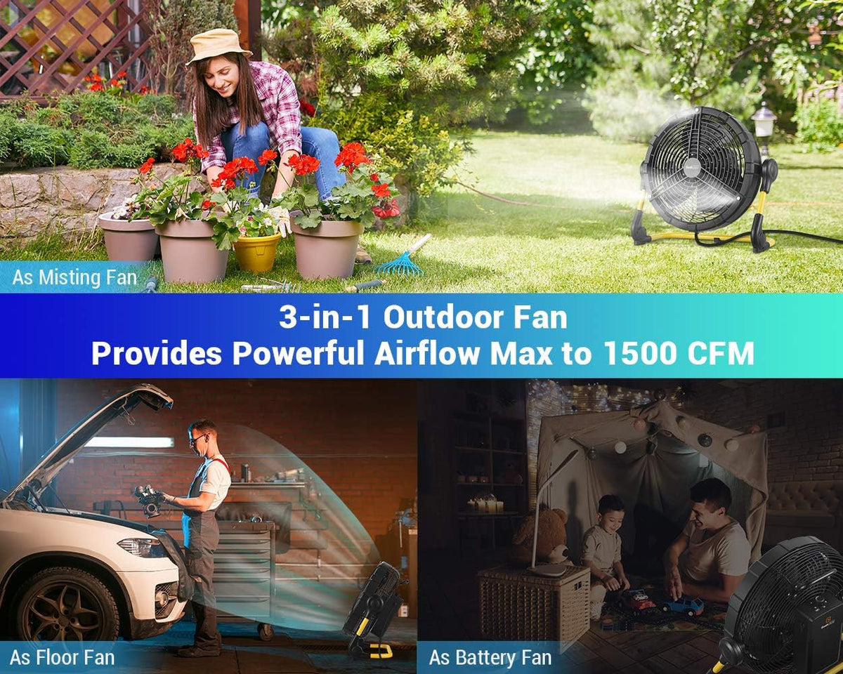 16 inch Rechargeable Battery Operated Misting Fan B51802