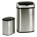 Set of 2 Touch-Free Motion Sensor Trash Cans C16631