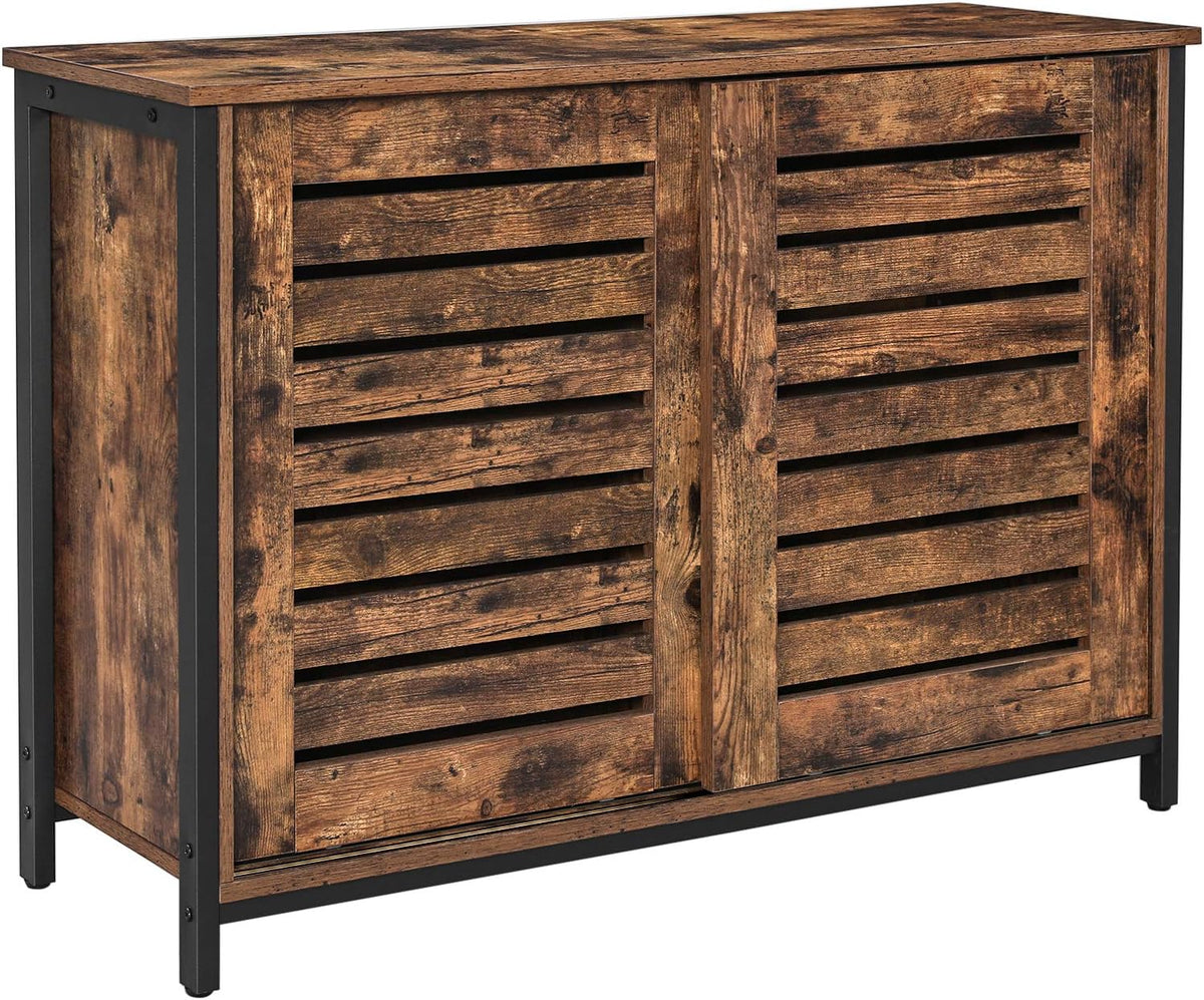 Rustic Brown Sideboard with Sliding Doors U476