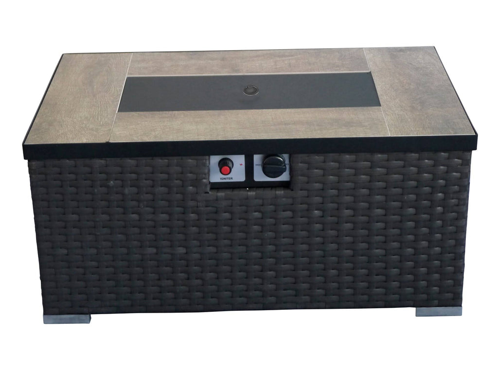 Dark Brown Woven Fire Pit Table X298