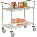 Chrome 2 Shelf Utility Cart with Polyurethane Brake Casters V904