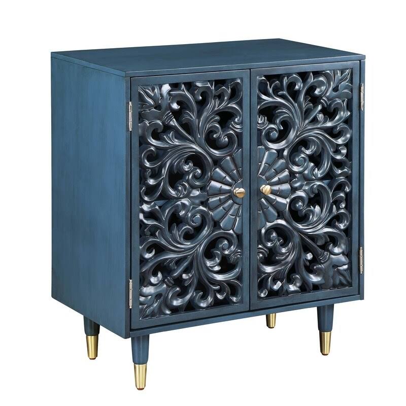 Green 2-Door Solid Wood Accent Cabinet K8941