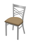 Chair with Anodized Nickel Finish and Canter Sand Seat S25355