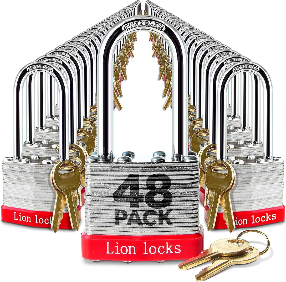 48 Pack Keyed-Alike Padlocks with 2” Long Shackle H596