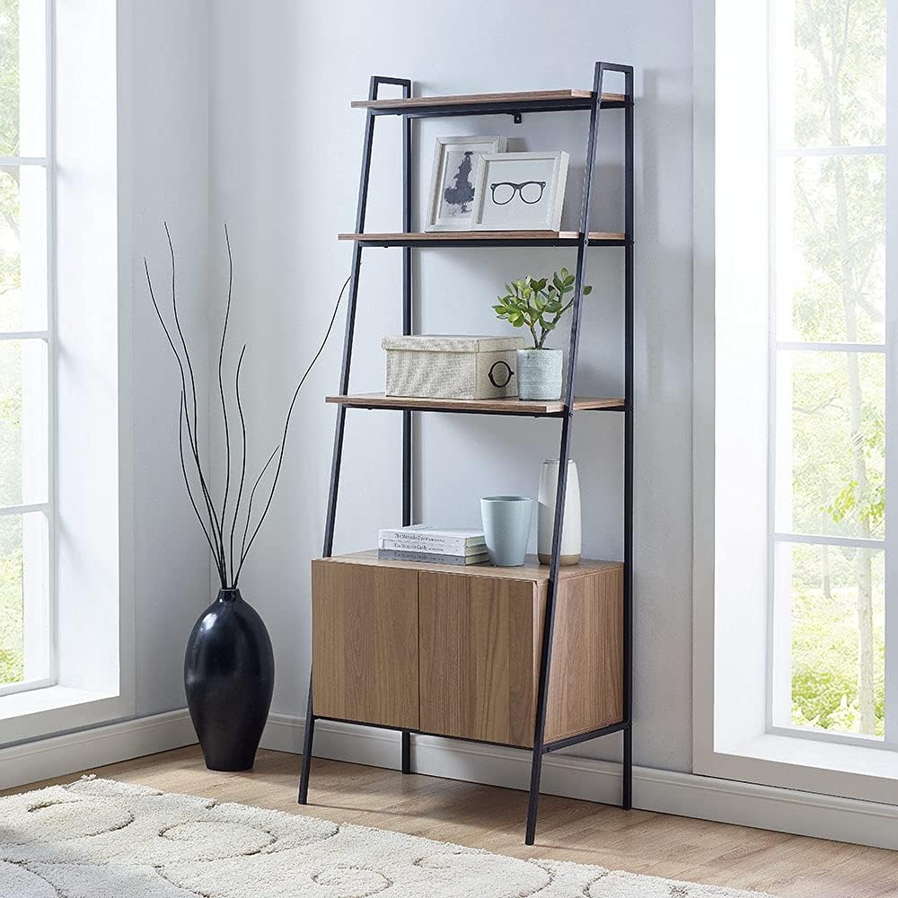 Industrial Metal and Wood Ladder Bookcase C603343