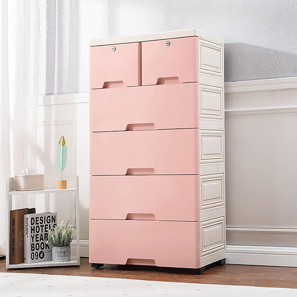 5 Layers 6 Drawer Pink Storage Cabinet E221
