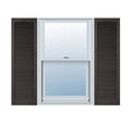 Vinyl Cathedral Top Open Louver Shutters W28040