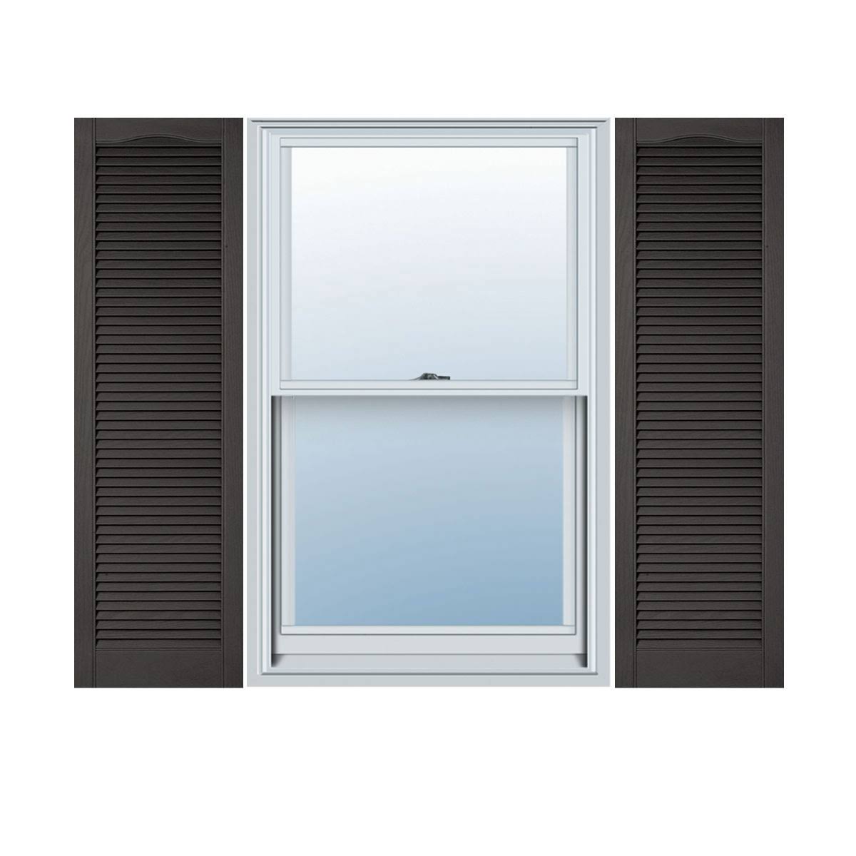 Vinyl Cathedral Top Open Louver Shutters W28040