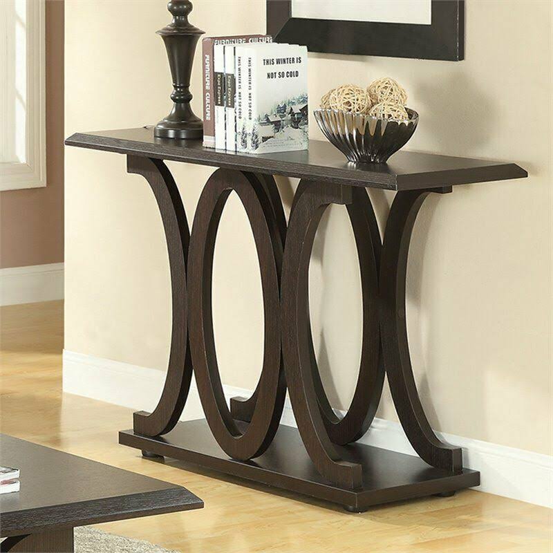 Cappuccino C Shaped Console Table J94431