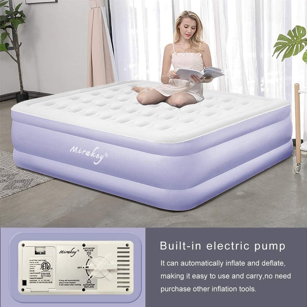 Queen 18'' Double High Air Mattress with Built-in Pump U224708