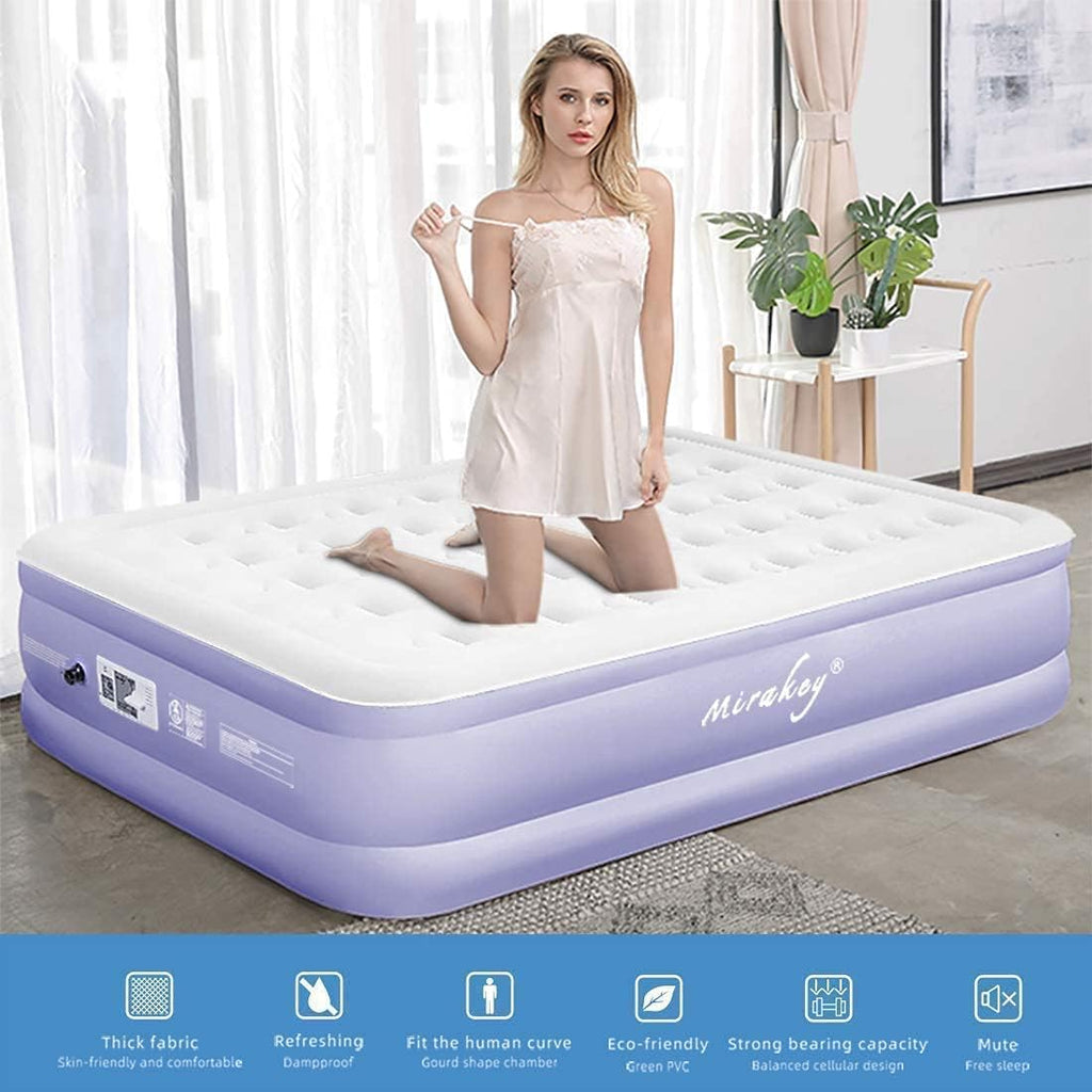 Queen 18'' Double High Air Mattress with Built-in Pump U224708