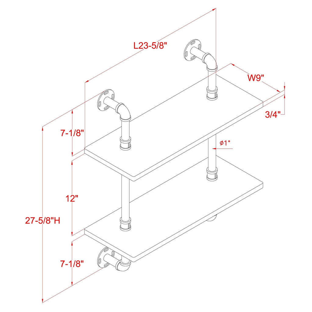 Floating Ladder Wall Shelf - 2-Tier A8836