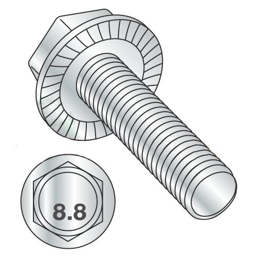 M6-1.0 x 20 mm Hex Flange Screws Grade 8.8 Zinc M20713