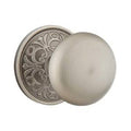 Passage Door Knob with Lancaster Rose in Pewter F2898