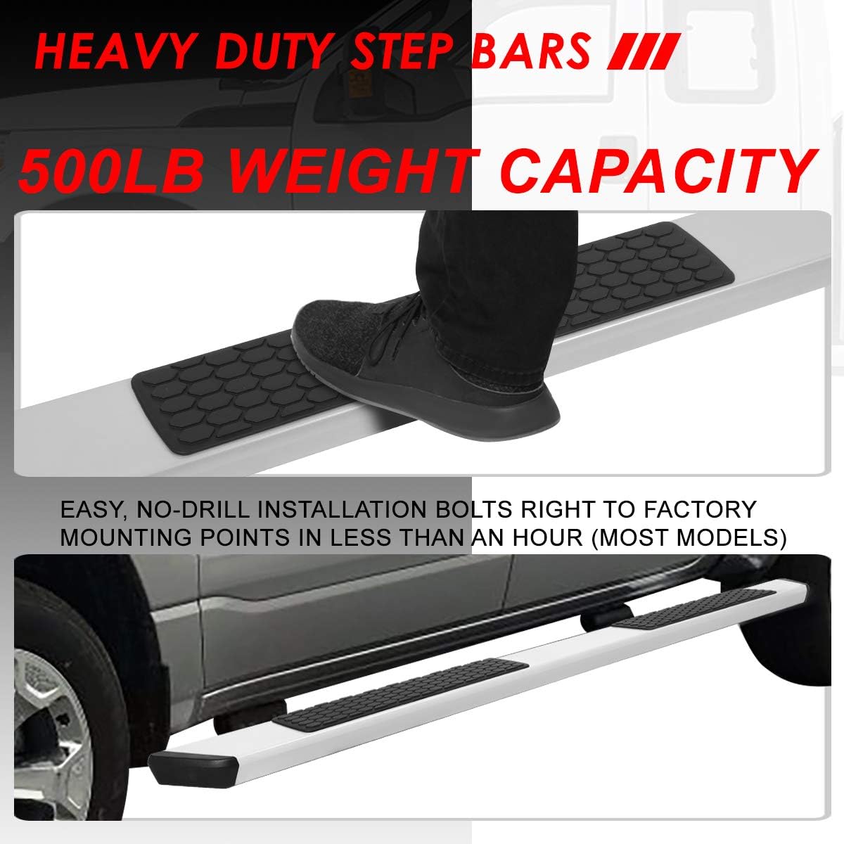 5.5 Inches Stainless Steel Polished Chrome Side Step Bar Running Boards N5856