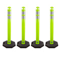 Portable Polyethylene Delineator Post with Rubber Base Set of 4 Lime D904