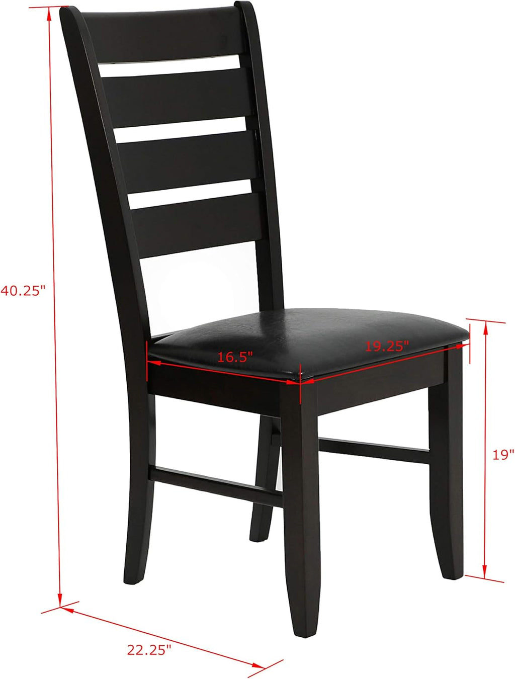 Slat Back Side Chairs Cappuccino and Black Set of 2 I70927