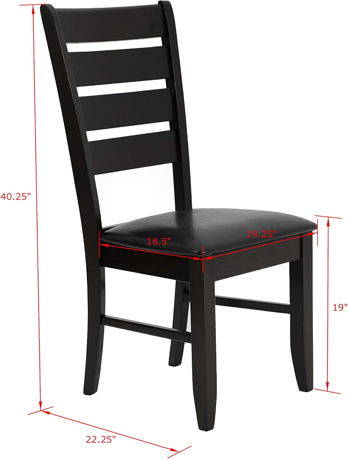 Slat Back Side Chairs Cappuccino and Black Set of 2 I70927