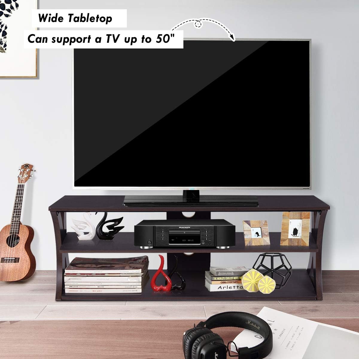 3-Tier TV Stand with Storage Shelves A8013