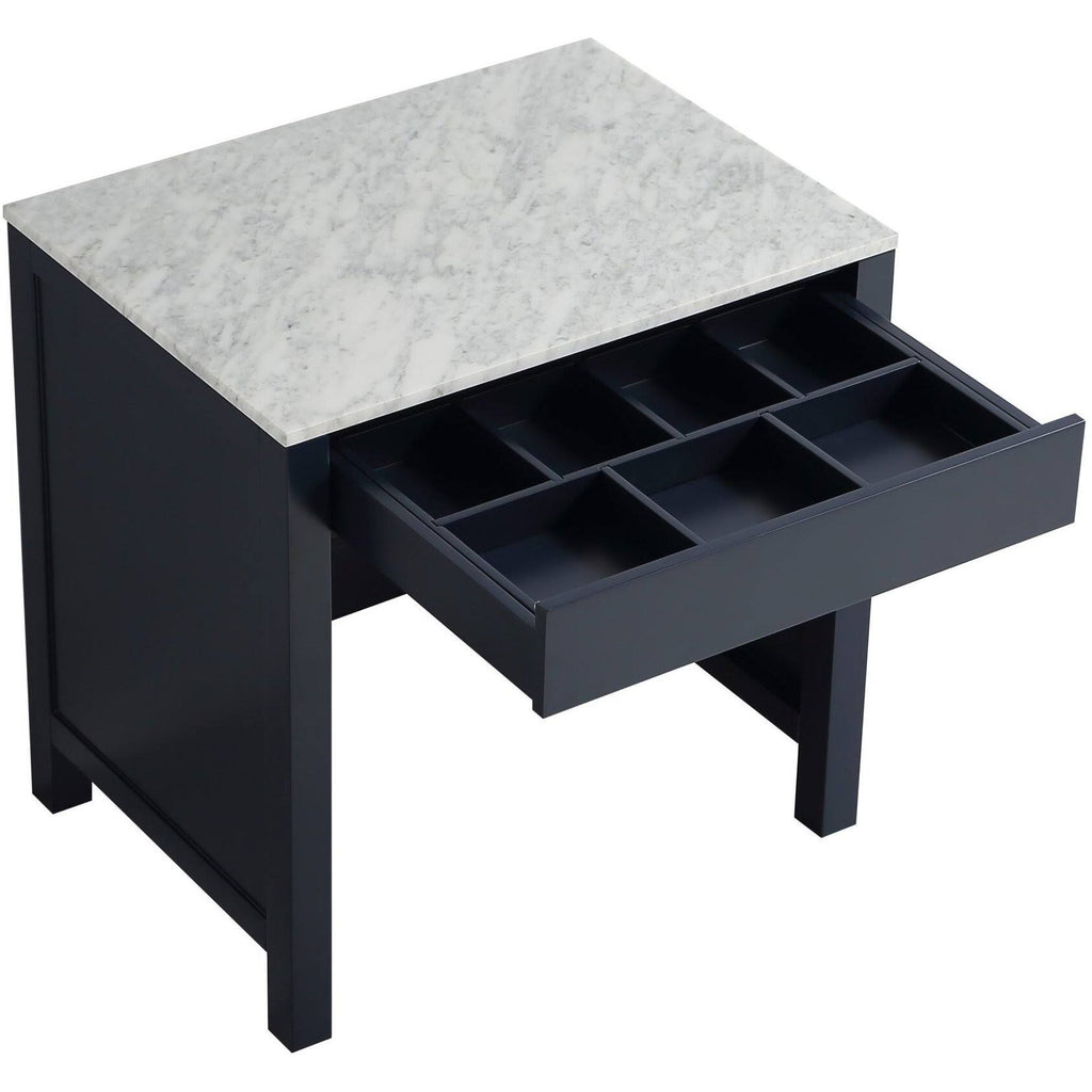 30x22 Make-Up Table with White Carrara Marble Top J18680