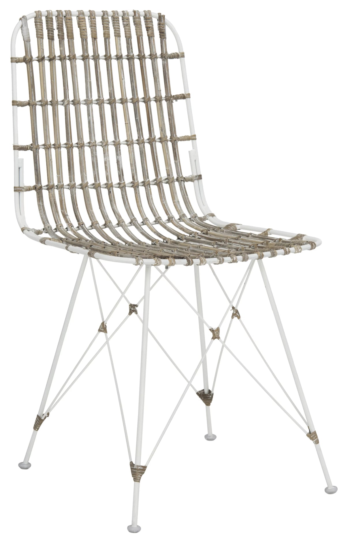 White Wash Wicker Dining Chair Set of 2 L5088
