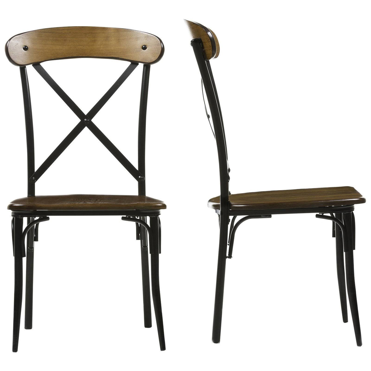 Brown and Black Dining Side Chair Set of 2 M2209