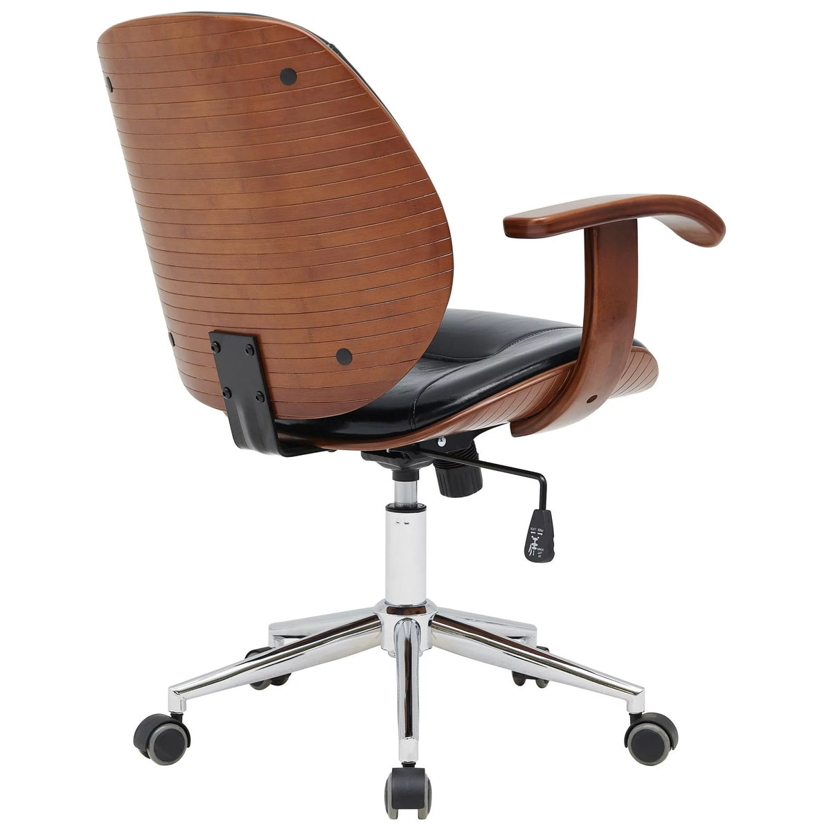 Bamboo Office Chair with Armrest Black Z66188