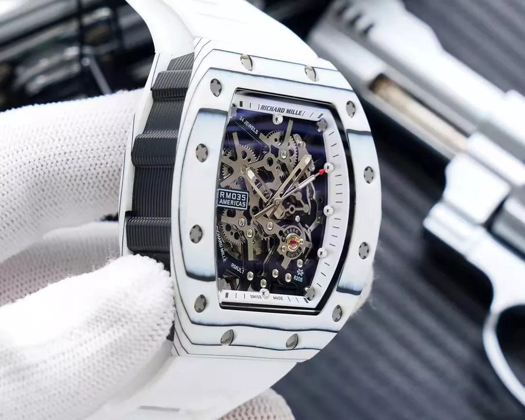 White Dial White Bezel White Rubber Strap Watch X3248