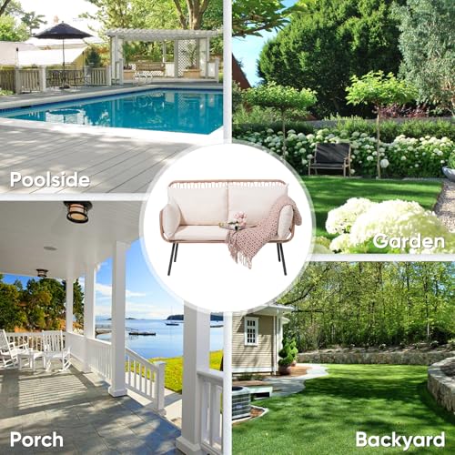 3 Pieces Patio Bistro Set with Round Glass Table Y6759