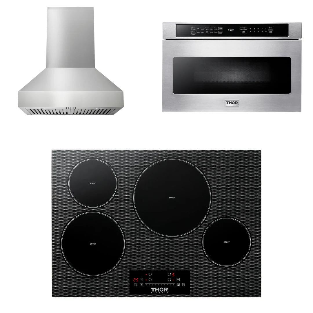 30 Induction Cooktop, Range Hood, Microwave C882429