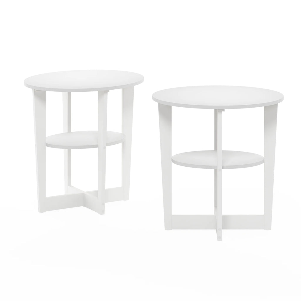 White Oval End Table Set of Two C557017