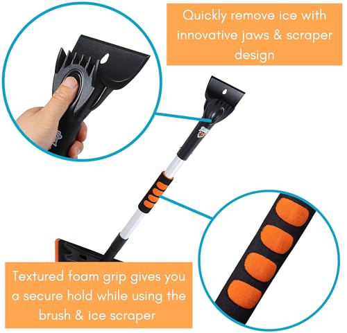 55" Extendable Snow Brush with 14" Foam Head & Detachable Scraper G55554