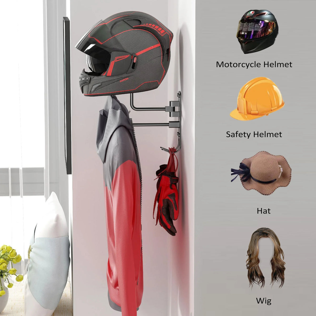 Helmet Wall Mount with 2 Caps O678