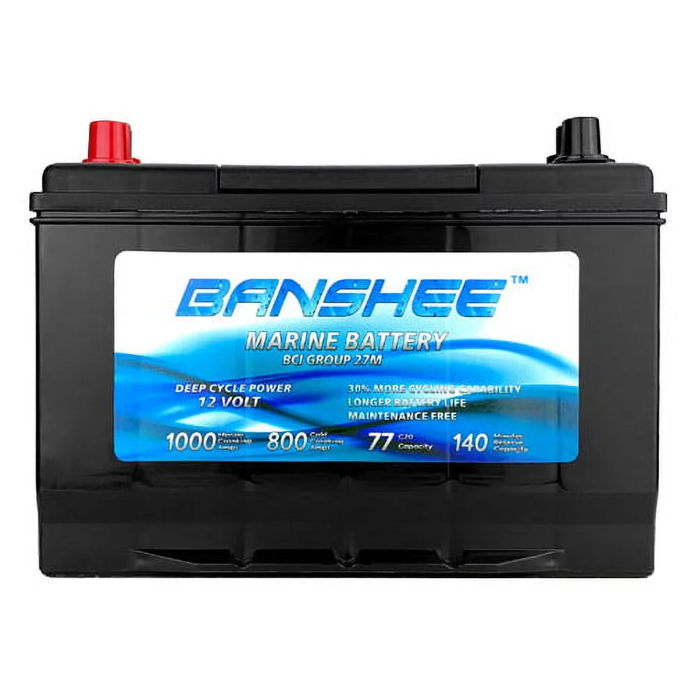 12V 77Ah Deep Cycle Marine Battery Group Size 27 K54958