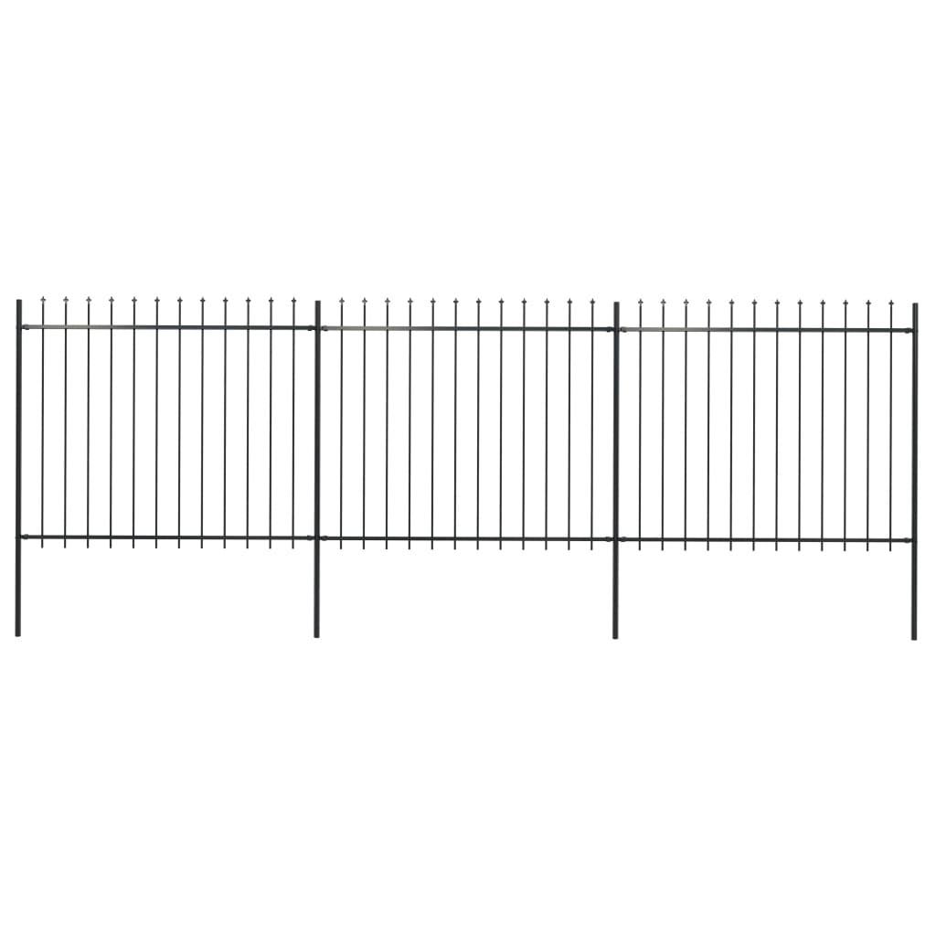Black Steel Garden Fence with Spear Top Q755