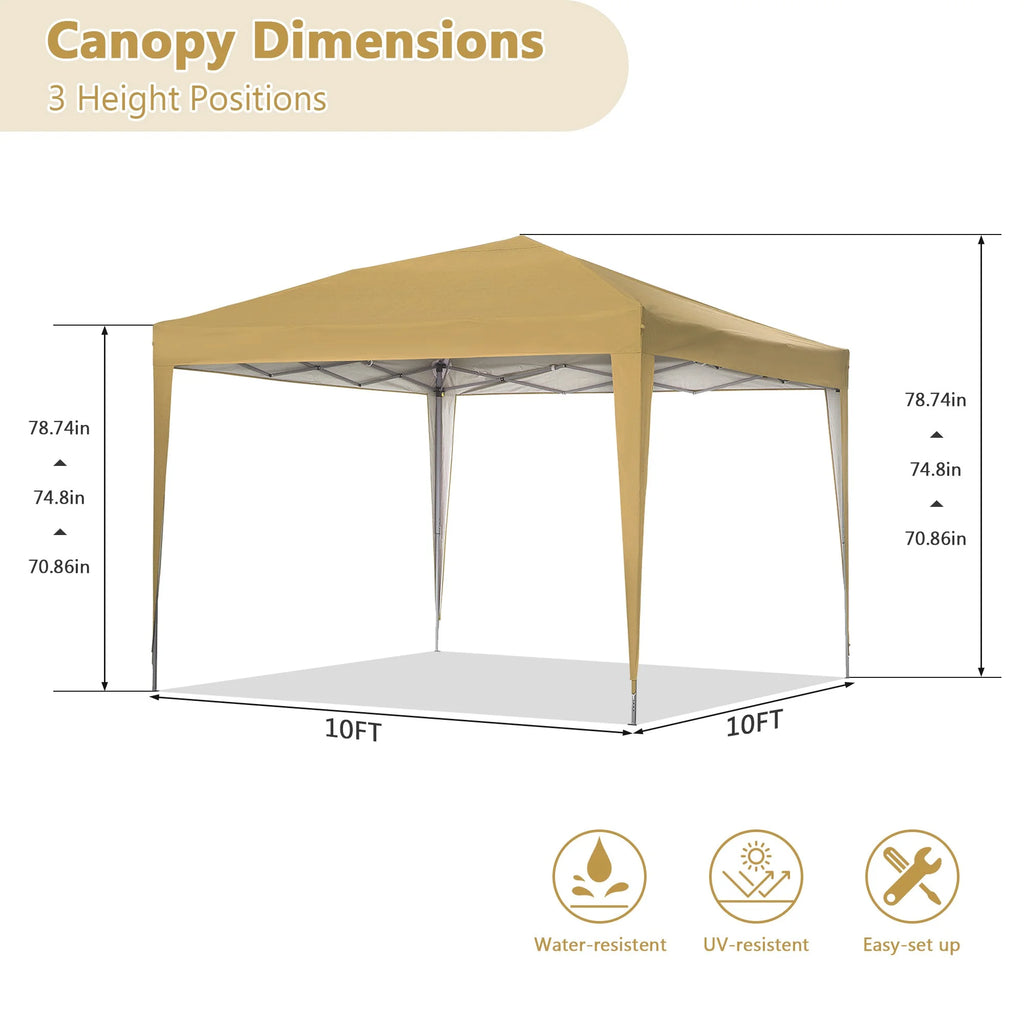 10 ft x 10 ft White Pop Up Canopy Tent with Carry Bag R5536