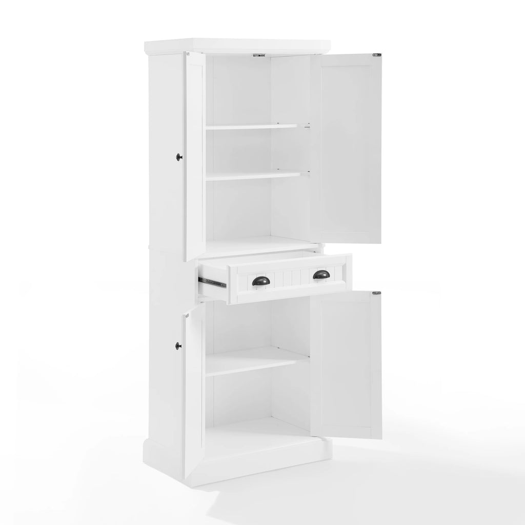 Distressed White Black Wood Pantry Y664