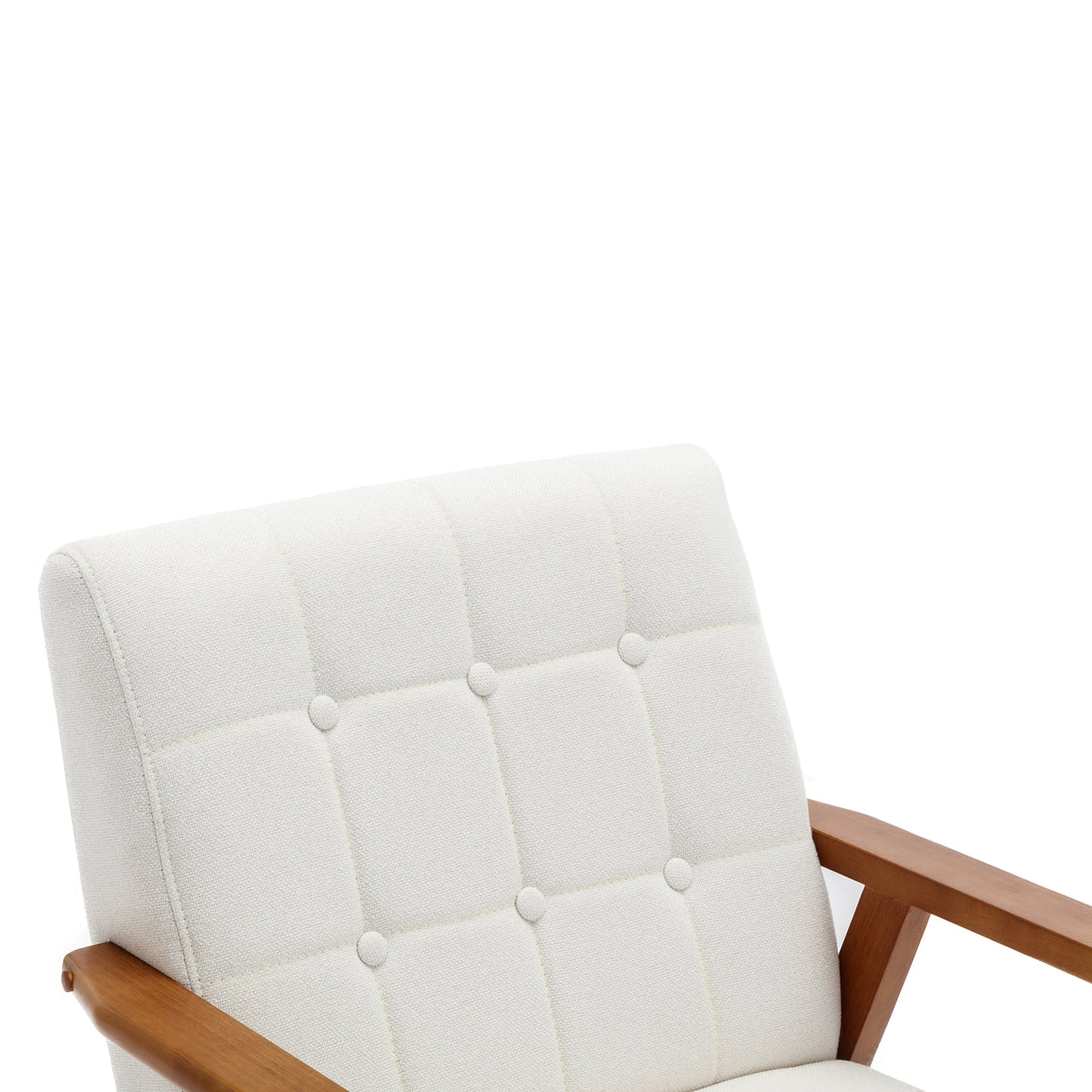 Beige Solid Wood Accent Chair U211