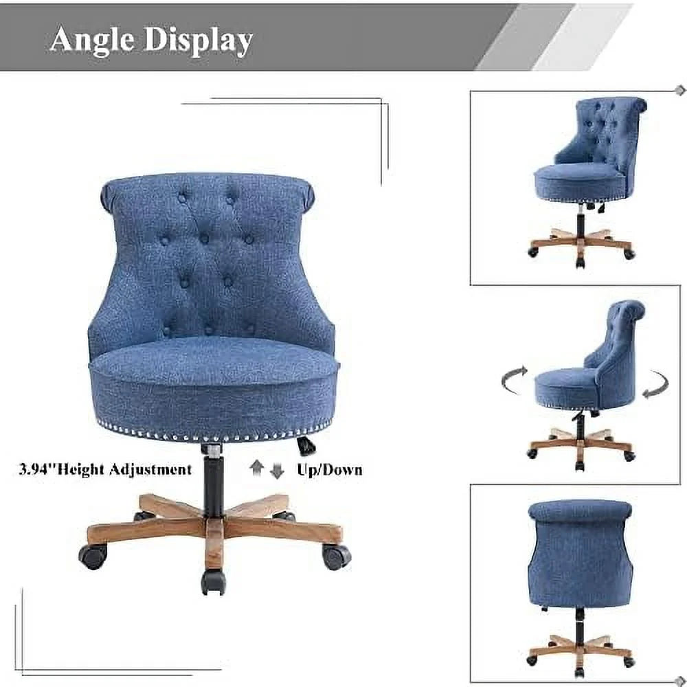 Blue Swivel Office Chair with Wheels A421828