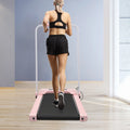 Folding Compact Treadmill 220 lbs Capacity Pink/Black K339013