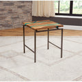Natural Wood and Emerald Green Inlay End Table T4078