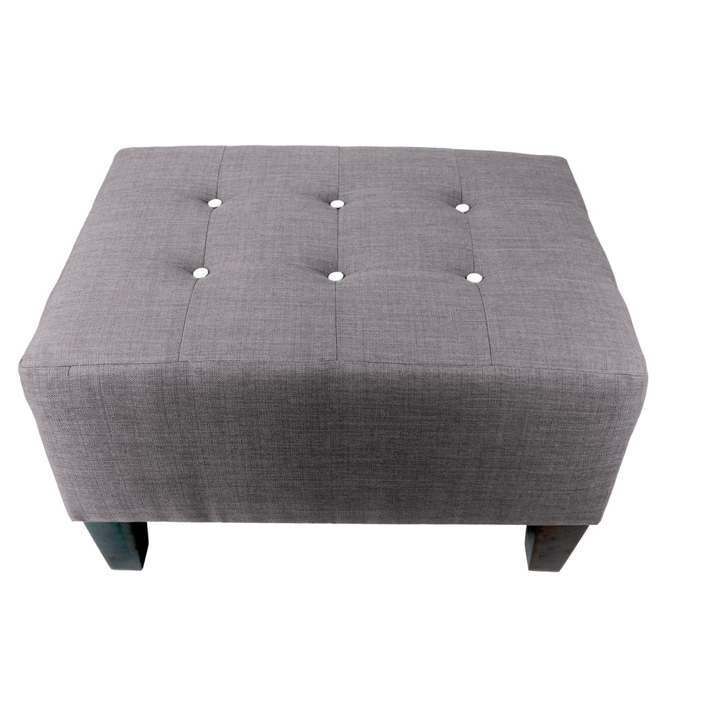 Red Tinted Grey Upholstered Ottoman R457966