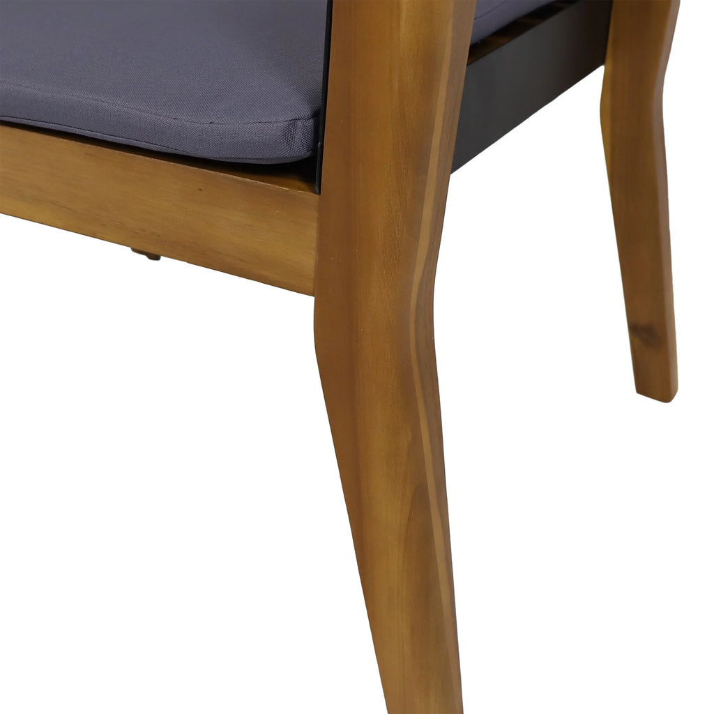 Acacia Wood Club Chairs with Cushion, Set of 4 M309