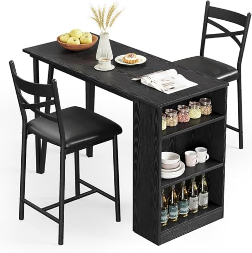 3 Piece Bar Table and Chairs Set with Flip Top Extension K63428
